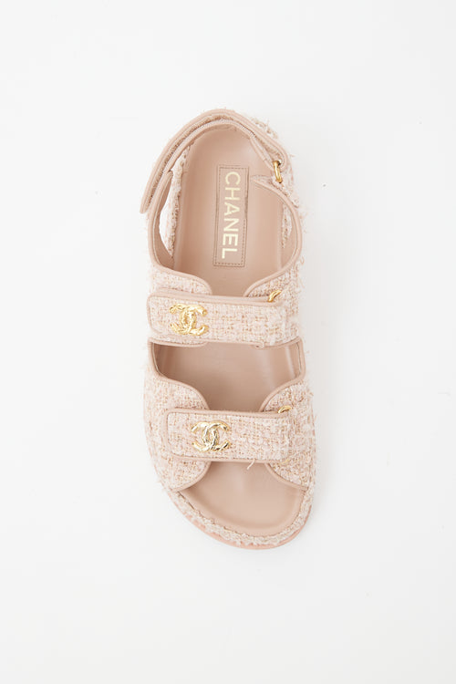 Chanel Cruise 2010 Pink Tweed Sandal