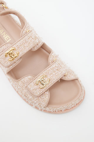 Chanel Cruise 2010 Pink Tweed Sandal