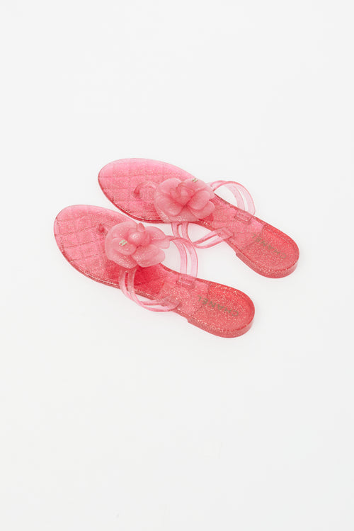 Chanel Pink Jelly Camellia Sandal