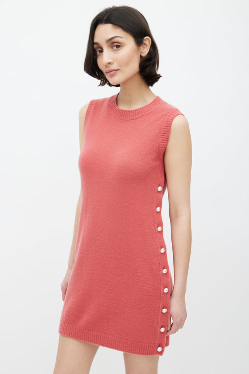 Chanel Pink Cashmere Pearl Dress