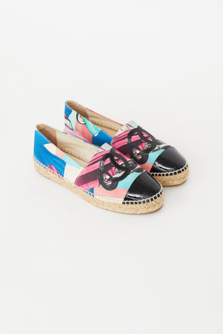 Chanel Pink 
Multi CC Espadrille