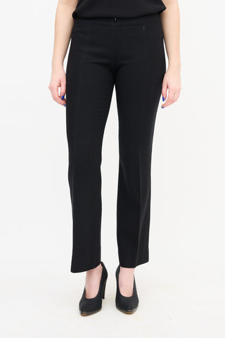 Chanel Pleated Straight Leg Trouser