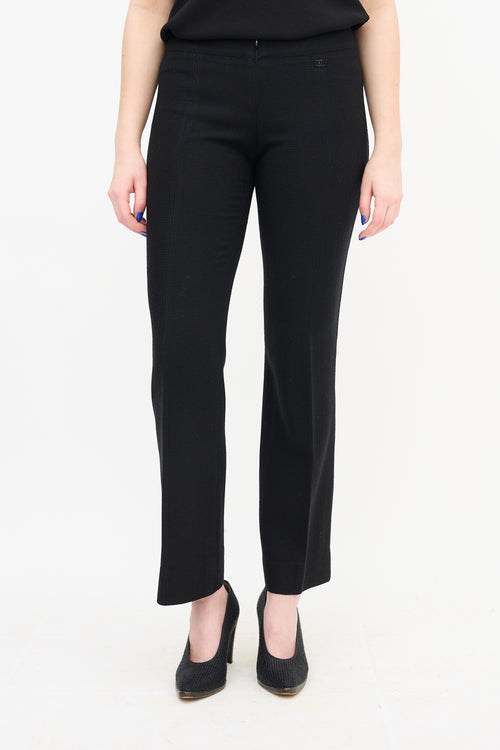 Chanel Pleated Straight Leg Trouser