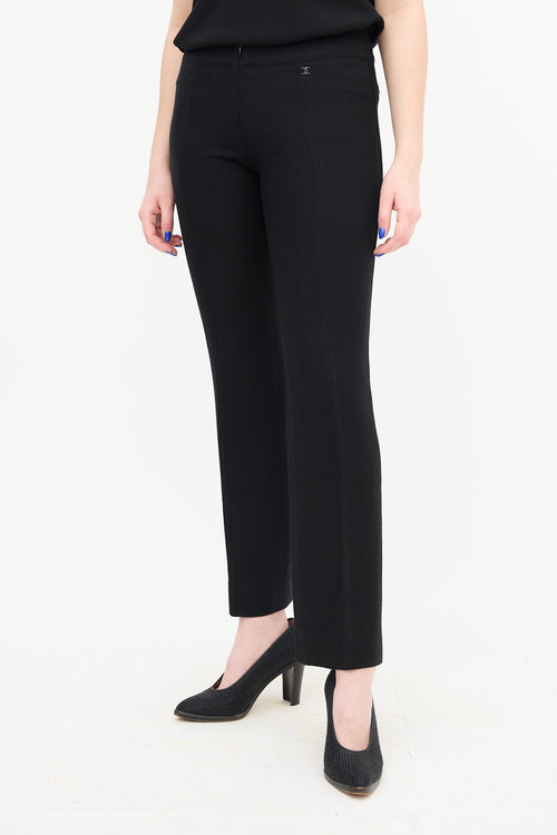 Chanel Pleated Straight Leg Trouser