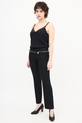 Chanel Pleated Straight Leg Trouser