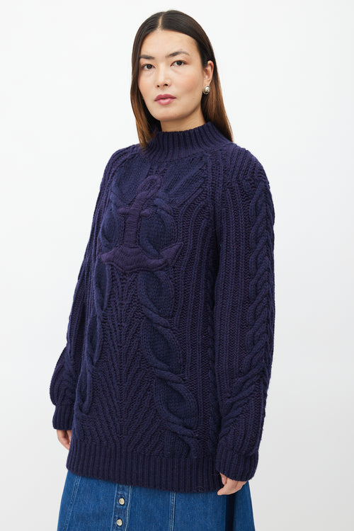 Chanel Pre-Fall 2018 Navy Anchor Knit Sweater Dress