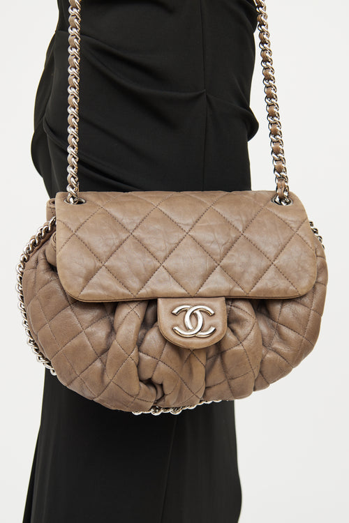 Chanel Taupe Chain Around Crossbody Bag