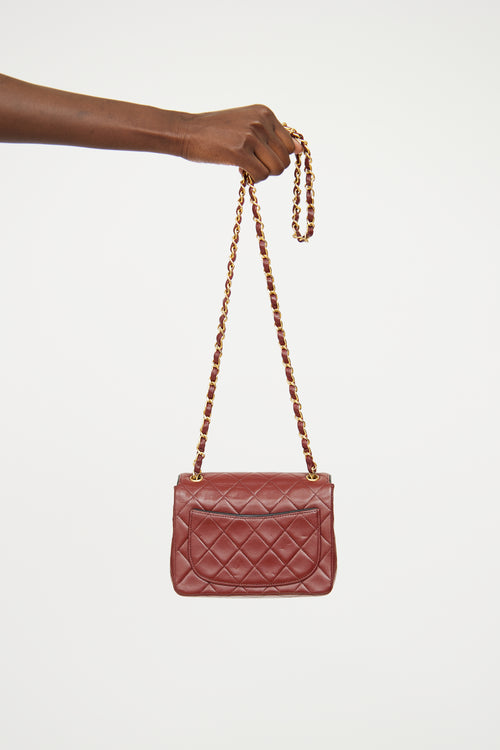 Chanel Burgundy 
Black Trim Flap Bag