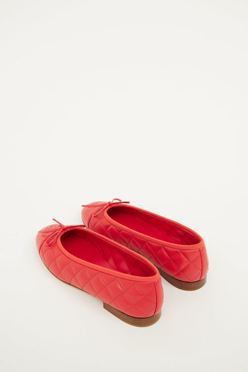 Chanel Red CC Ballet Flat