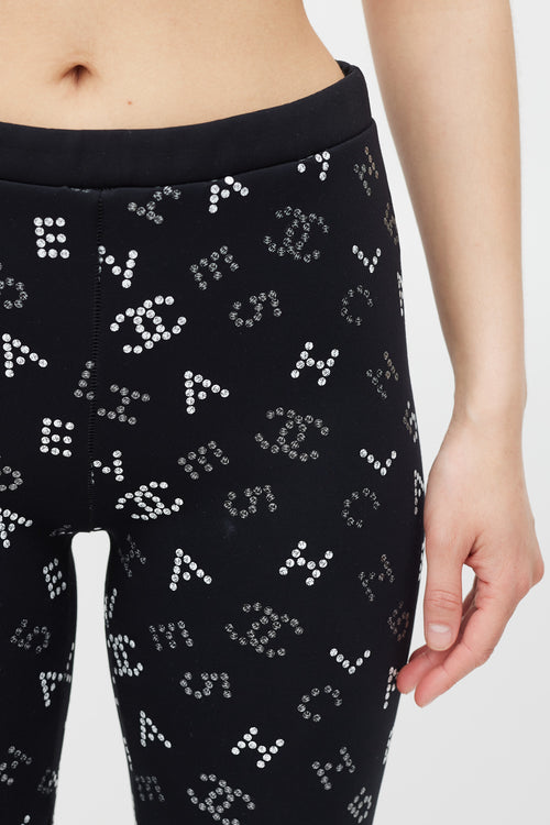 Chanel Resort 2020 Black 
White CC Monogram Legging