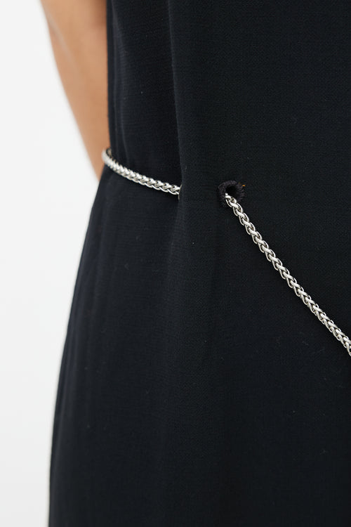 Chanel SS 1998 Black Wool Chain Dress