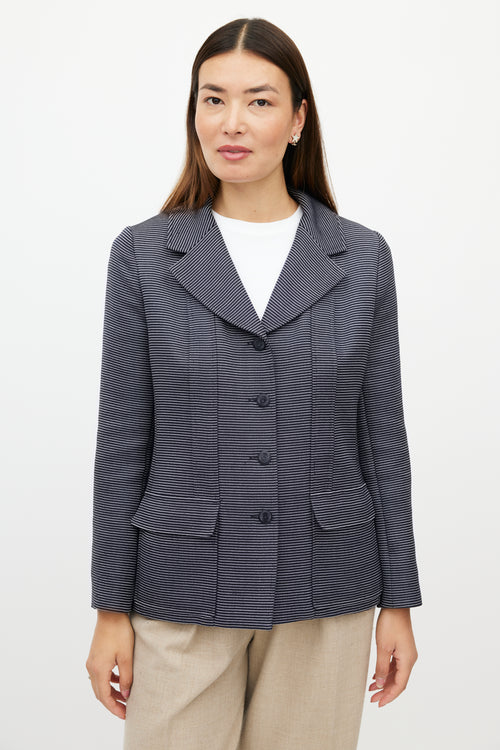 Chanel SS 2001 Navy 
White Wool Striped Blazer