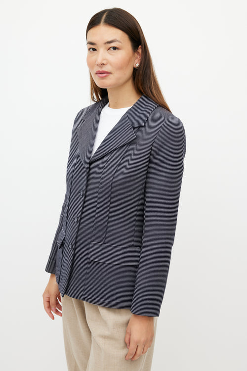 Chanel SS 2001 Navy 
White Wool Striped Blazer