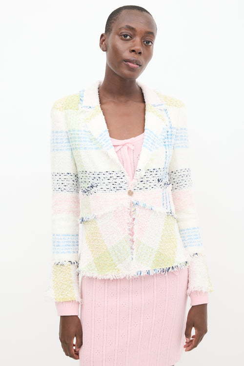 Chanel SS 2005 White 
Multicolour Tweed Jacket