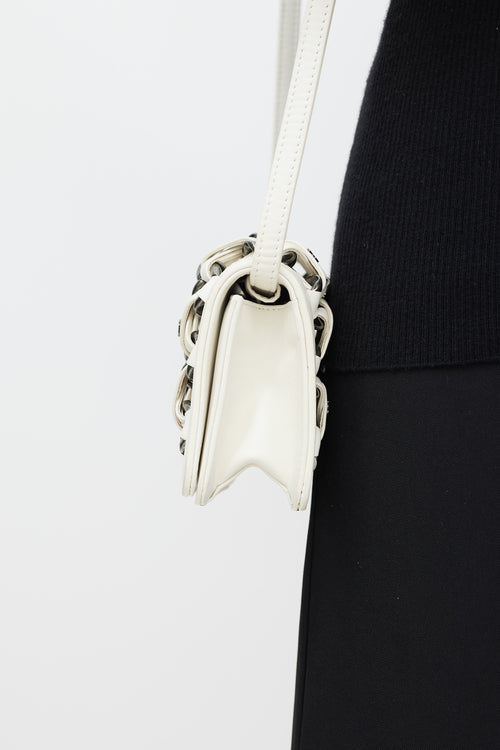 Chanel SS 2013 White 
Silver Braided Chain Crossbody Bag