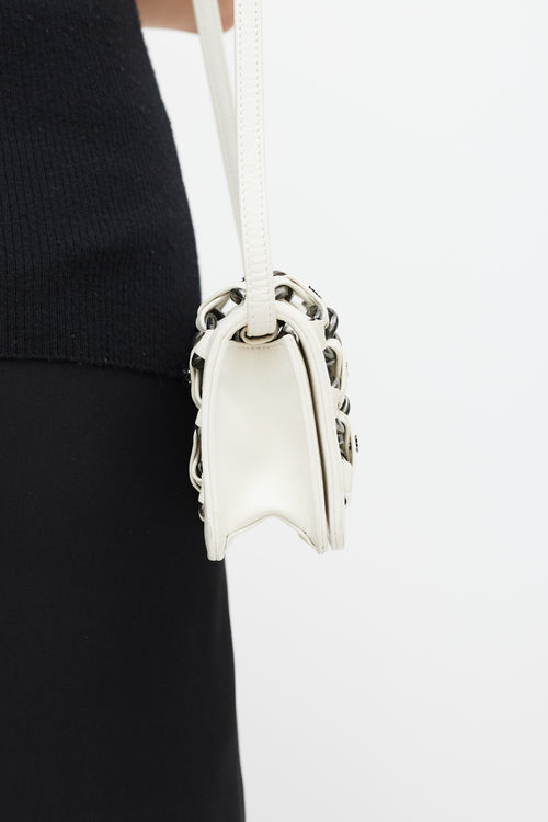 Chanel SS 2013 White 
Silver Braided Chain Crossbody Bag