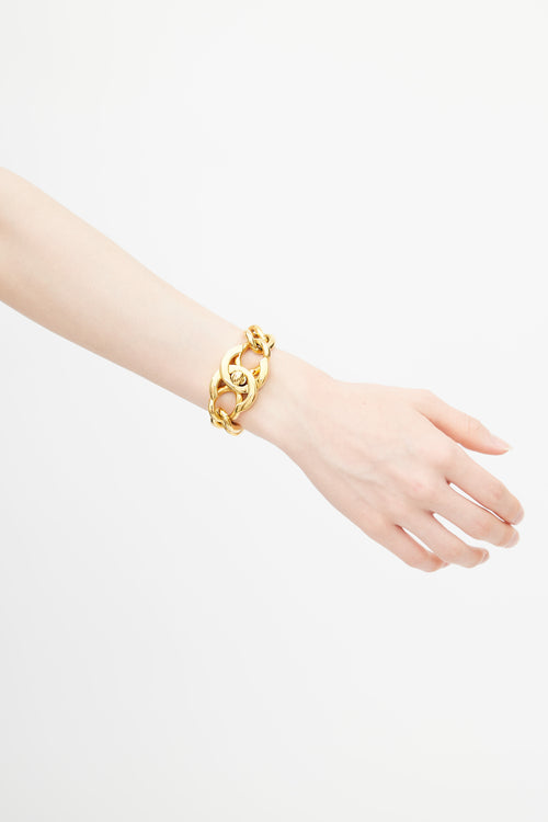 Chanel Spring 1996 Gold Chunky CC Bracelet