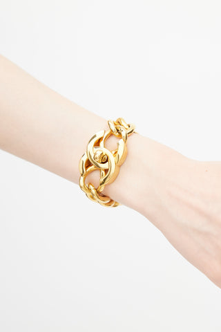 Chanel Spring 1996 Gold Chunky CC Bracelet