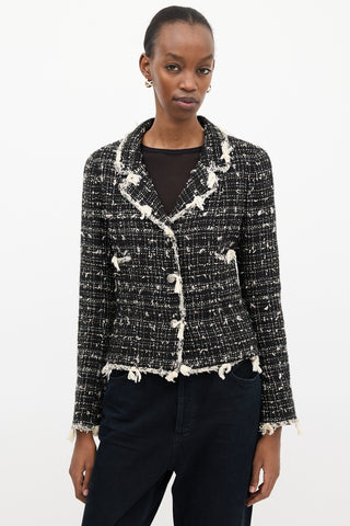 Chanel Spring 2005 Black 
Cream Tweed Jacket