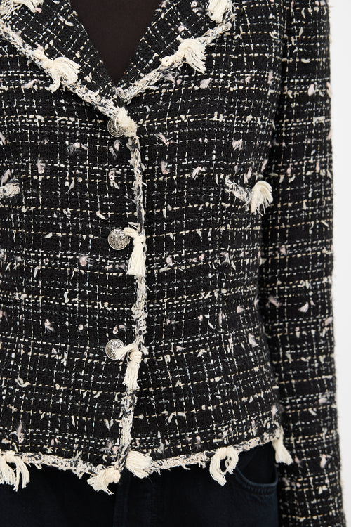 Chanel Spring 2005 Black 
Cream Tweed Jacket