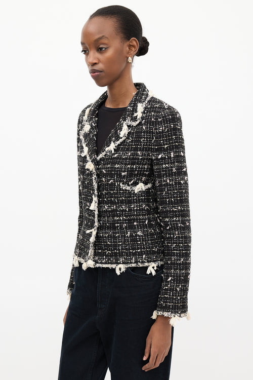 Chanel Spring 2005 Black 
Cream Tweed Jacket