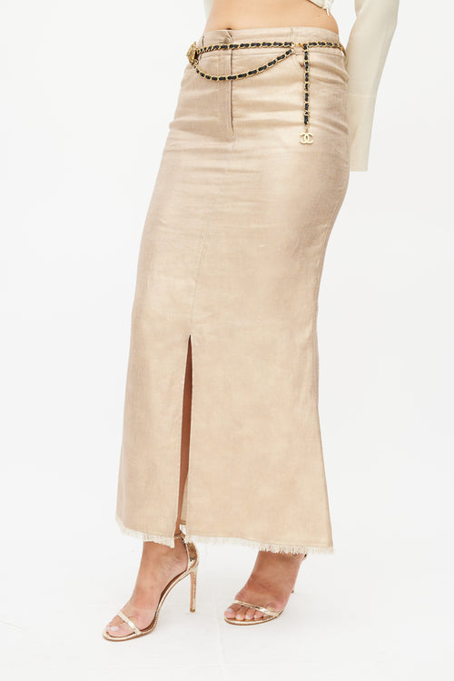 Chanel Spring 2005 Gold Maxi Skirt