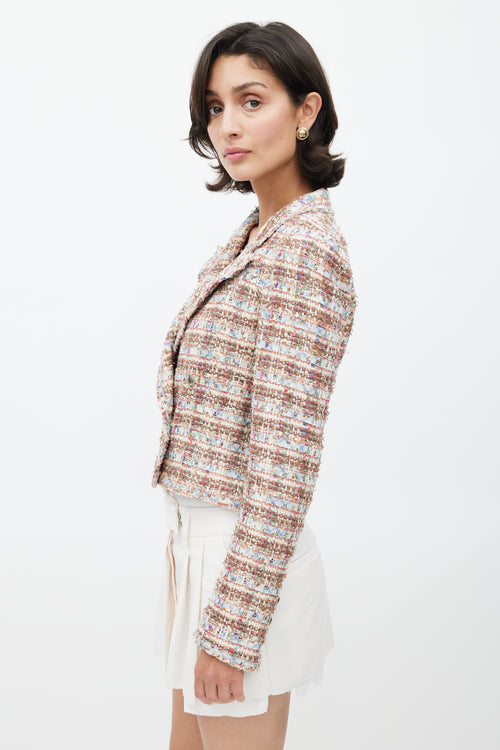 Chanel Spring 2005 Multicolour Tweed 
Sequin Cropped Blazer