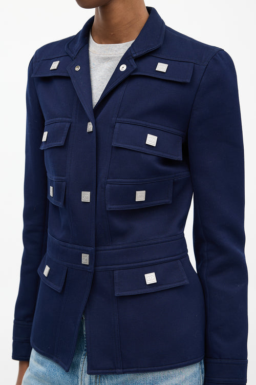 Chanel Spring 2005 Navy Military Jacket