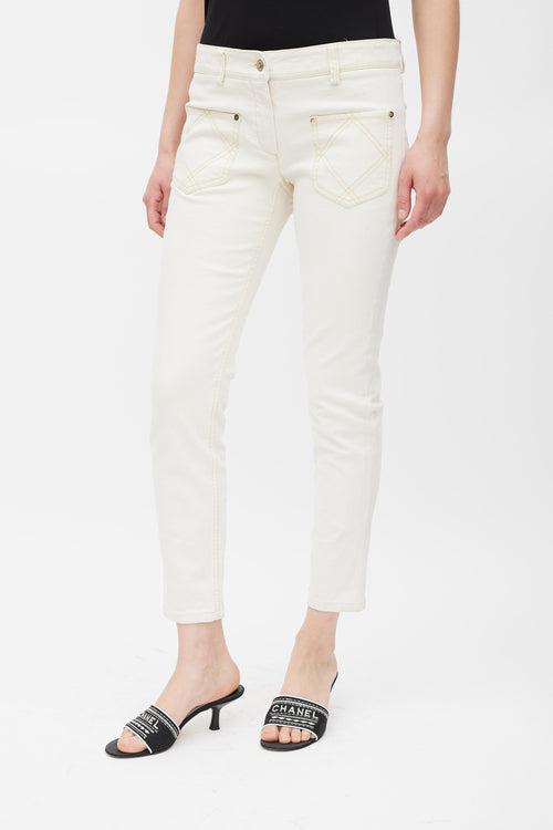 Chanel Spring 2007 White Slim Leg Jeans