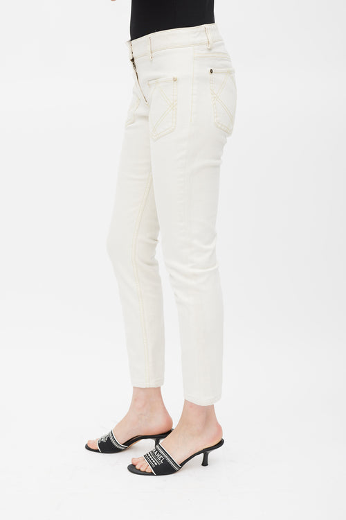 Chanel Spring 2007 White Slim Leg Jeans