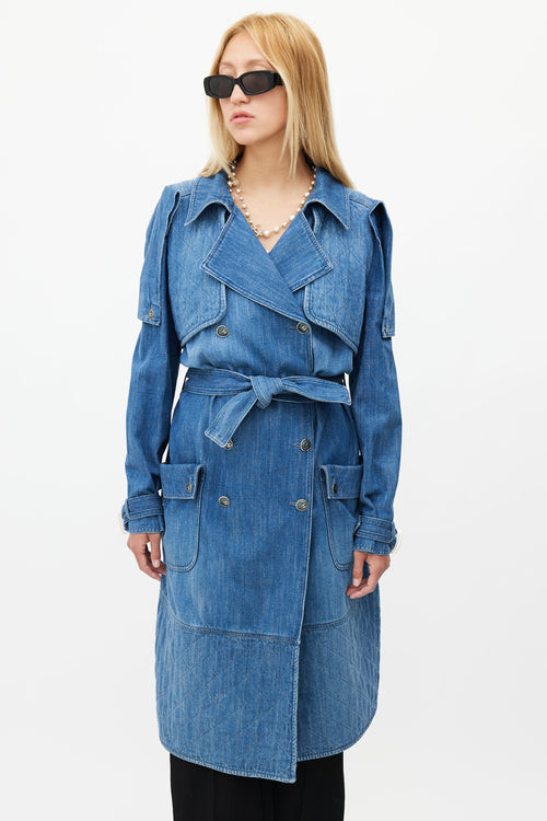 Chanel SS 2008 Blue Denim Trench Coat