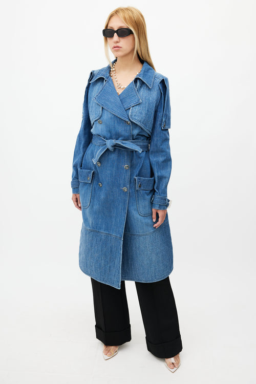 Chanel SS 2008 Blue Denim Trench Coat