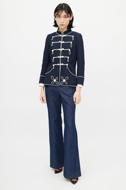 Chanel Spring 2009 Navy Majorette Pearl Blazer