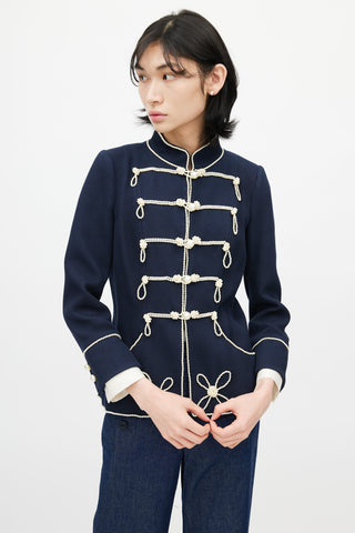 Chanel Spring 2009 Navy Majorette Pearl Blazer