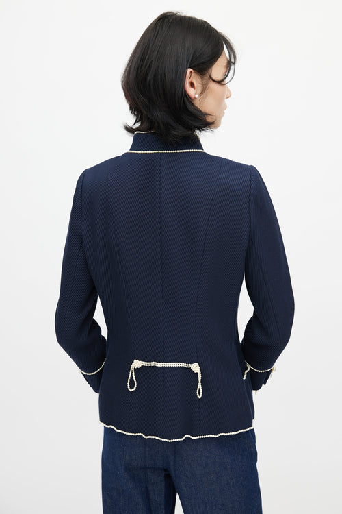 Chanel Spring 2009 Navy Majorette Pearl Blazer