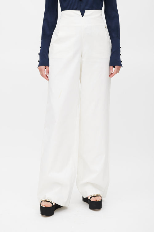 Chanel Spring 2009 White Wide Leg Trouser