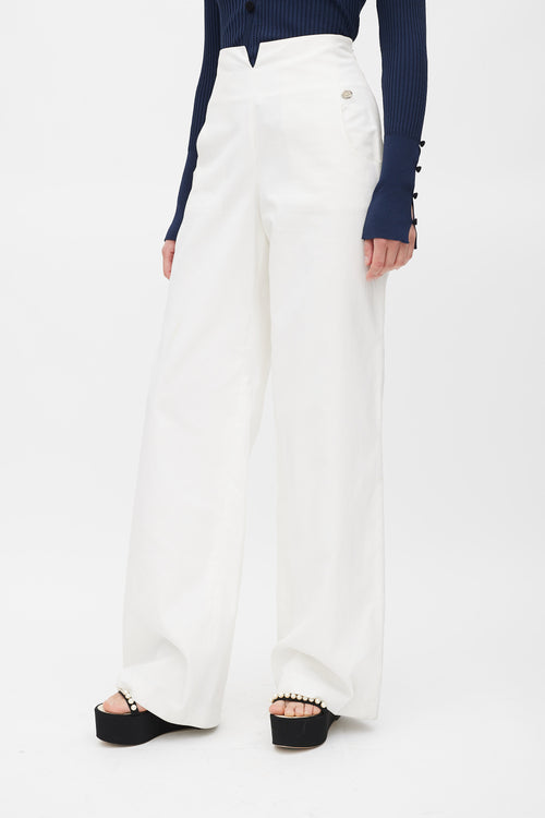 Chanel Spring 2009 White Wide Leg Trouser