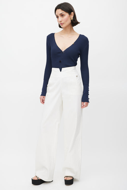 Chanel Spring 2009 White Wide Leg Trouser