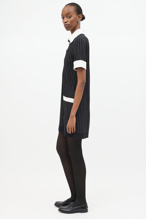 Chanel Spring 2015 Knit Pinstripe Polo Dress