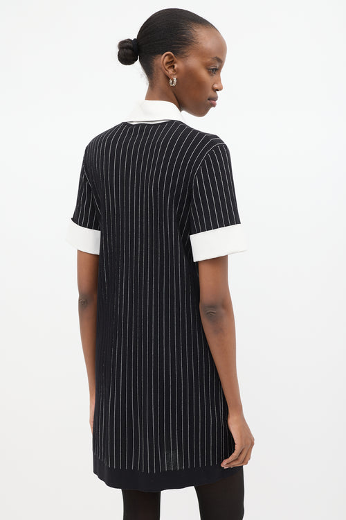 Chanel Spring 2015 Knit Pinstripe Polo Dress