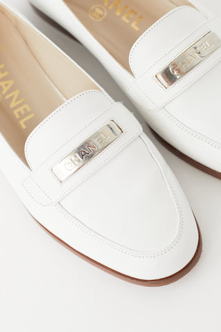 Chanel Spring 1998 White Leather Loafer