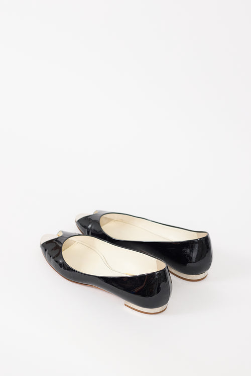 Chanel Spring 2007 Black Patent Peep Toe Flat