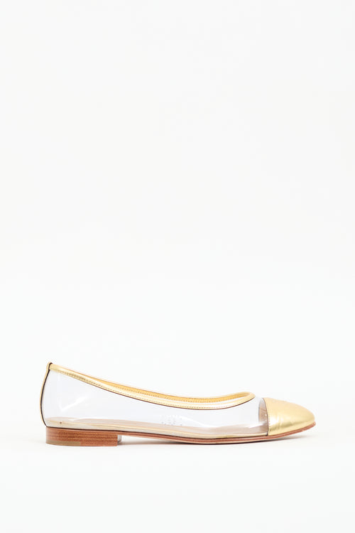 Chanel Spring 2007 Gold 
Clear CC Flat