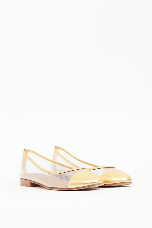 Chanel Spring 2007 Gold 
Clear CC Flat