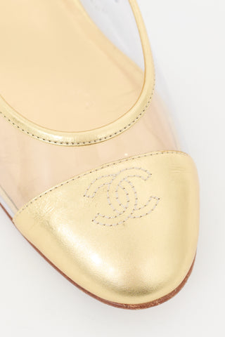 Chanel Spring 2007 Gold 
Clear CC Flat