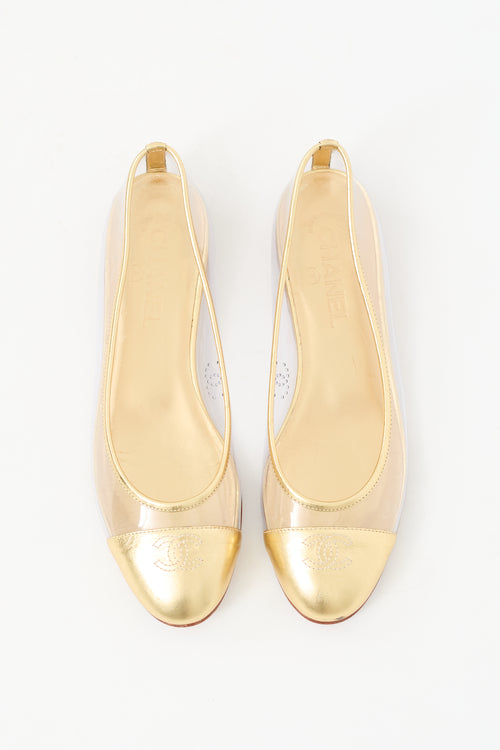 Chanel Spring 2007 Gold 
Clear CC Flat