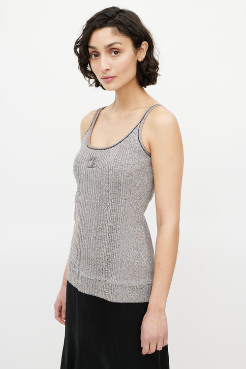 Chanel Spring 2011 Grey Metallic CC Tank Top