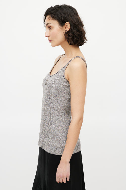 Chanel Spring 2011 Grey Metallic CC Tank Top