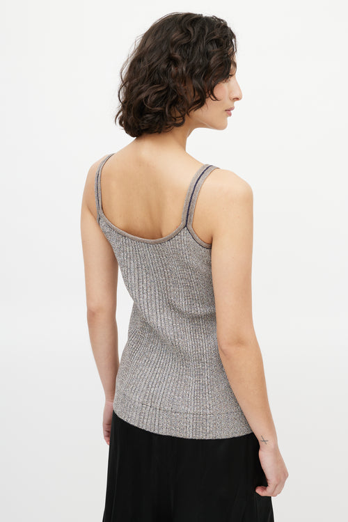 Chanel Spring 2011 Grey Metallic CC Tank Top