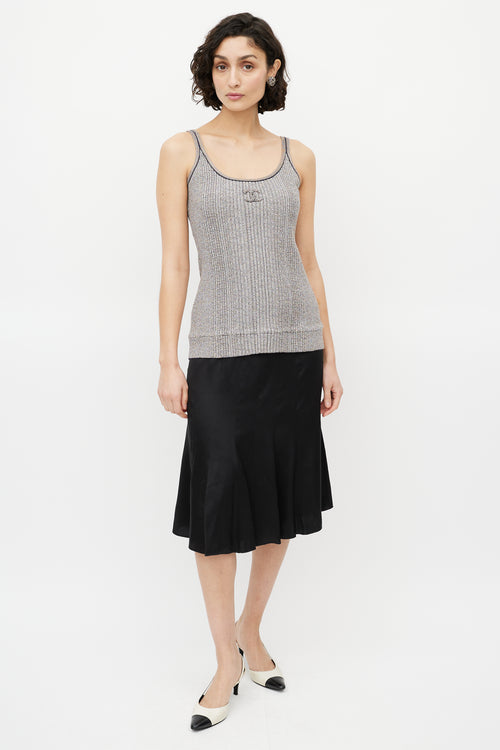 Chanel Spring 2011 Grey Metallic CC Tank Top